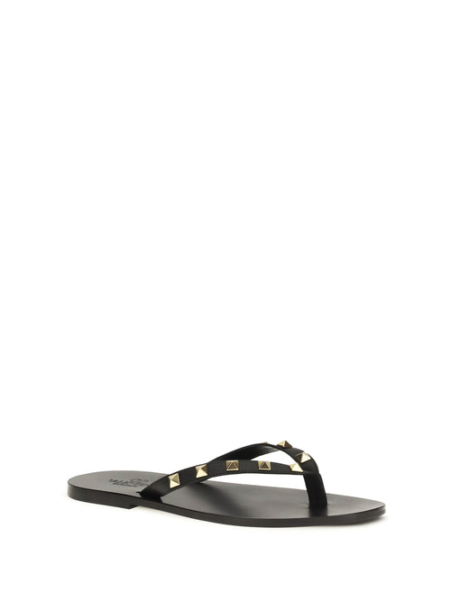 Valentino Garavani Rockstud thong Sandals - Black