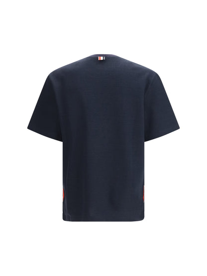 THOM BROWNE Short-sleeve cotton-linen T-shirt