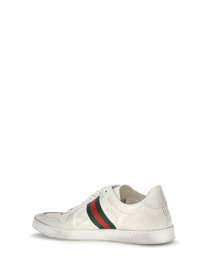 Gucci Stretch leather Sneakers - White/White/Vrv