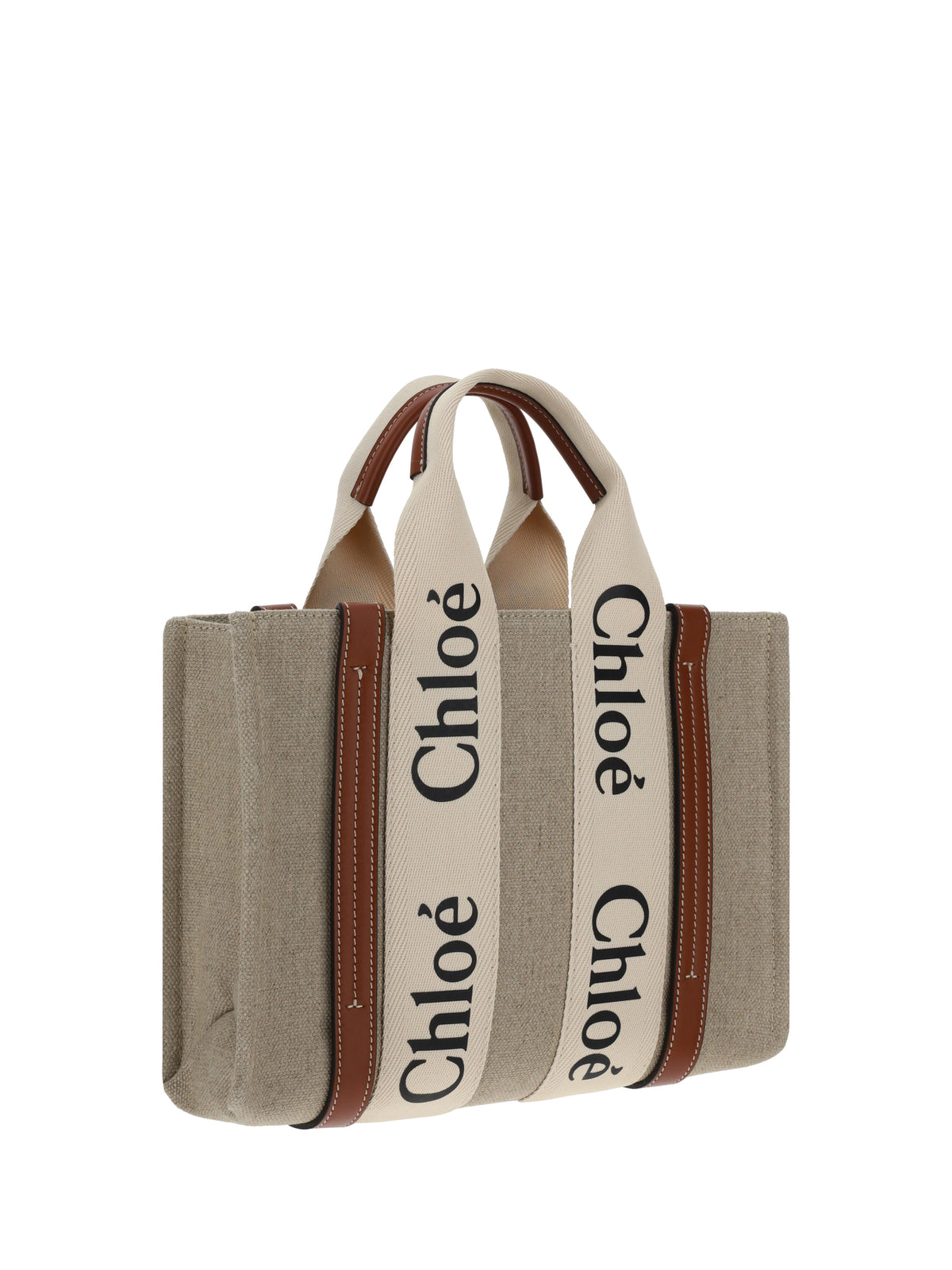 Chloé Woody Handbag - White - Brown 1