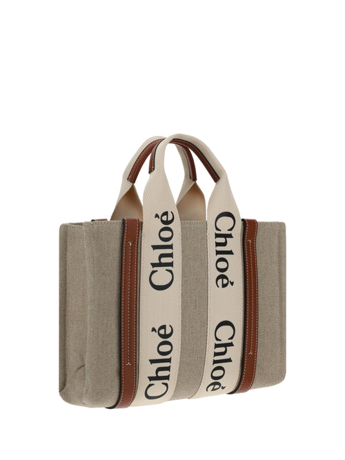 Chloé Woody Handbag - White - Brown 1