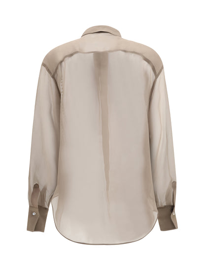 Brunello Cucinelli Sheer checked Shirt - Rope
