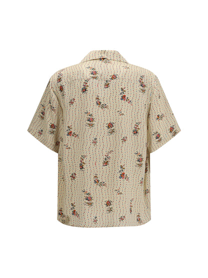 VALENTINO Papier Floral print silk bowling Shirt