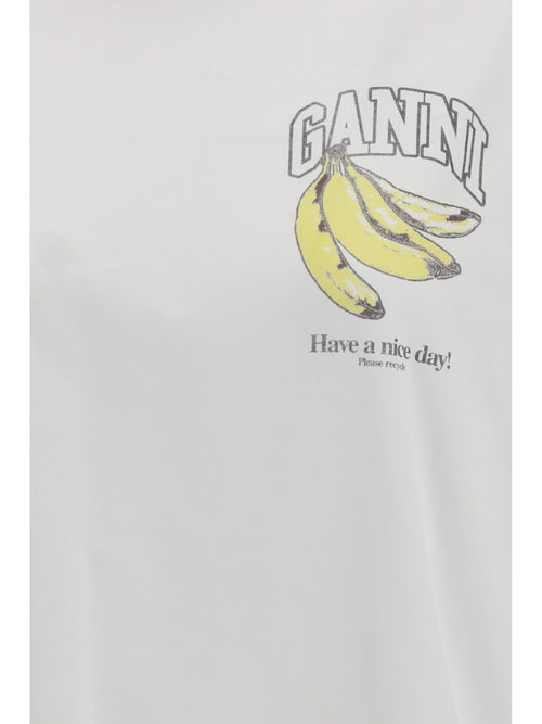 Ganni Long-Sleeve T-shirt with cherries print - Bright White