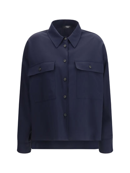 Weekend Max Mara Mulino cropped Shirt Jacket - Blue