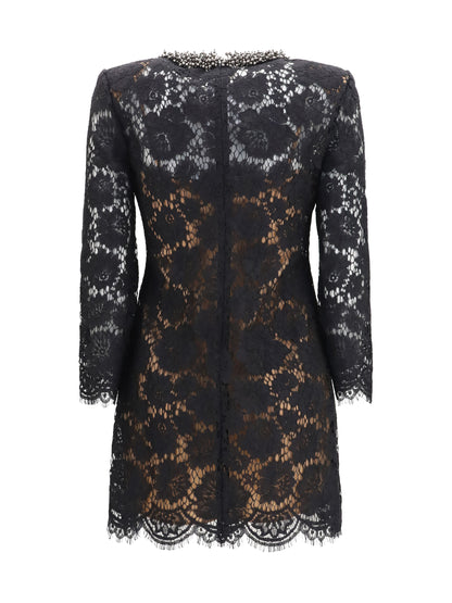 Self-Portrait Lace long sleeve mini Dress - Black