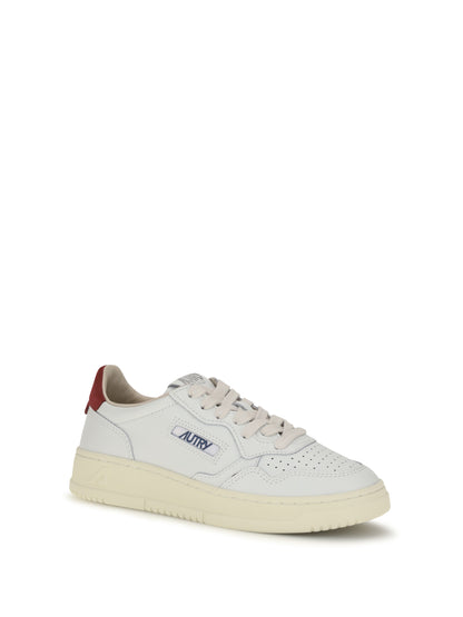 Autry Medalist Low leather Sneakers - Wht/Deepclaret