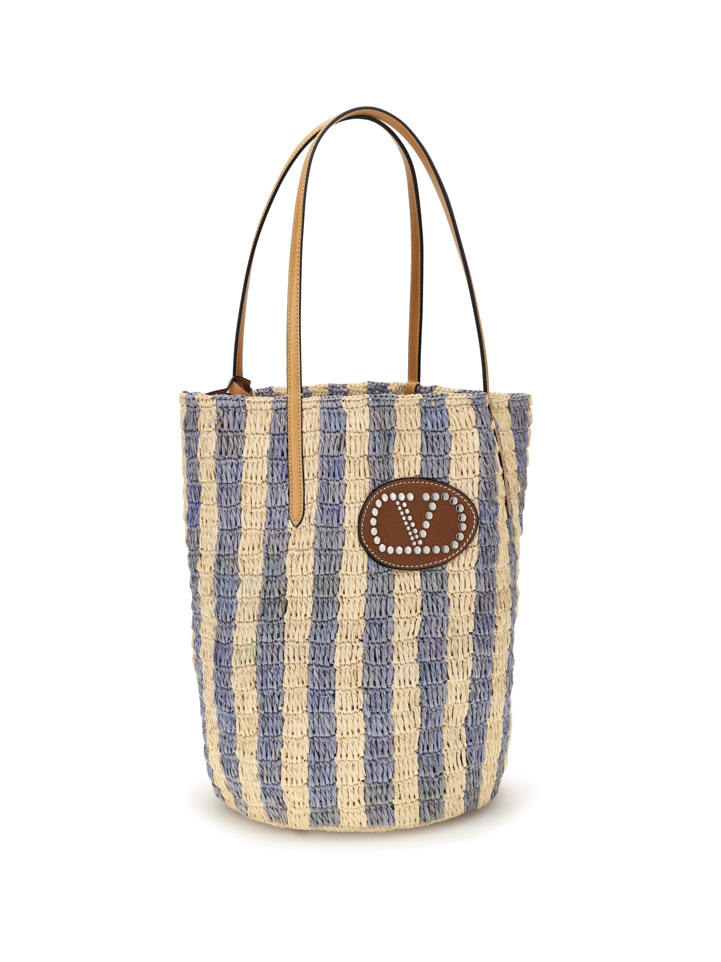 VALENTINO GARAVANI Striped raffia Bucket Bag