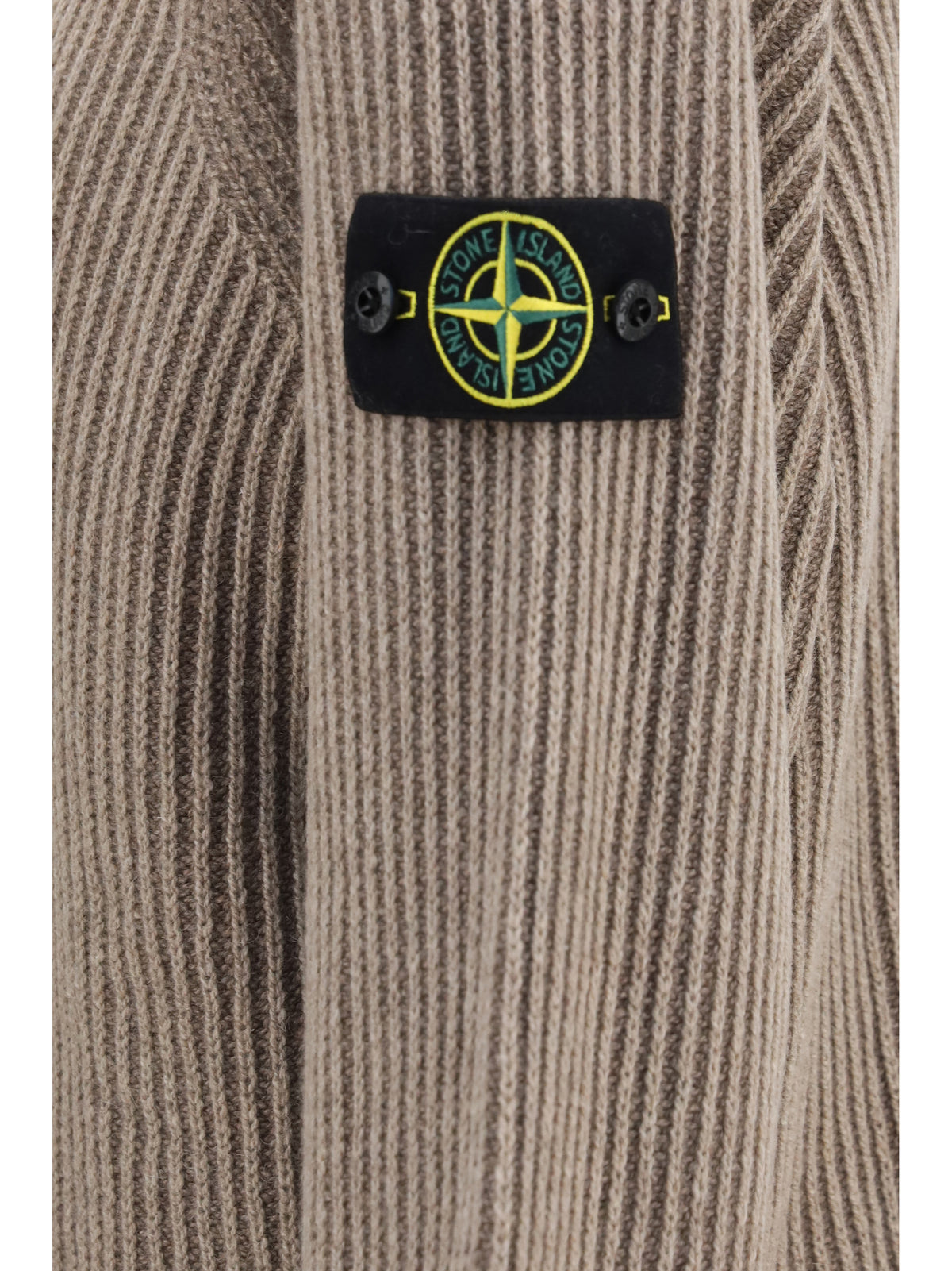 Stone Island Hooded zip-up Sweater - Biscuit