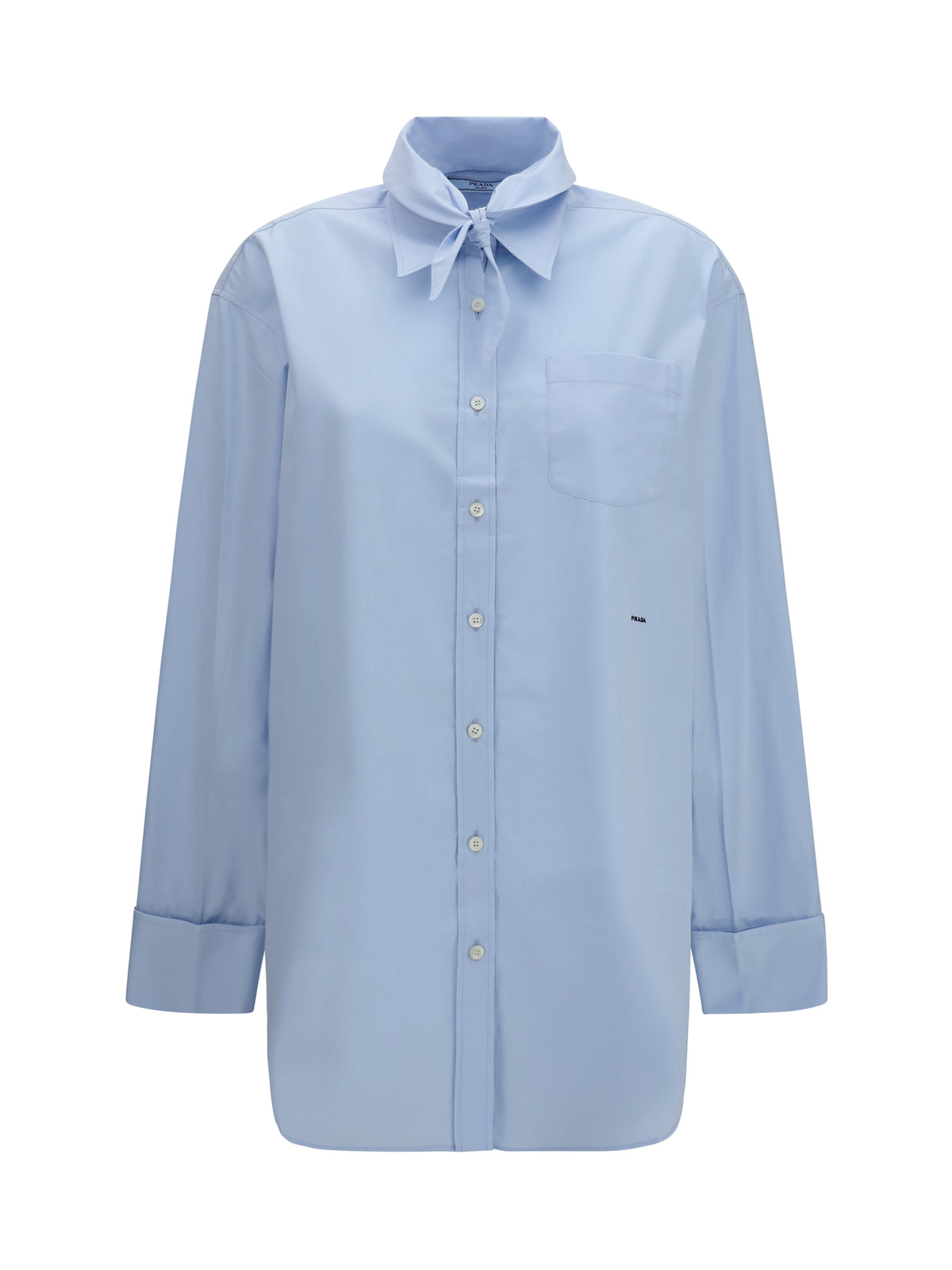 Prada Oversized Shirt with pocket and embroidered logo - Astro