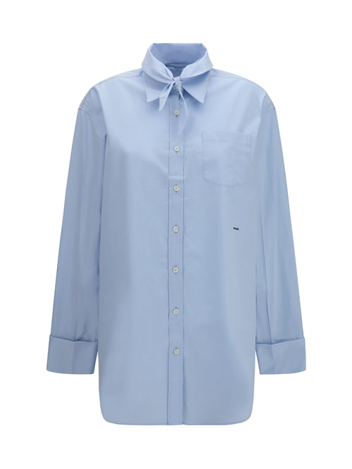 Prada Oversized Shirt with pocket and embroidered logo - Astro
