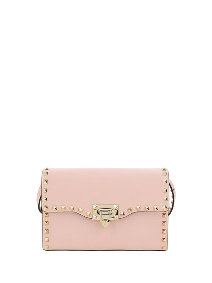 Valentino Garavani Rockstud mini Shoulder Bag in garnet calfskin - Rose Quartz