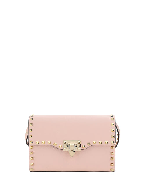 Valentino Garavani Rockstud mini Shoulder Bag in garnet calfskin - Rose Quartz