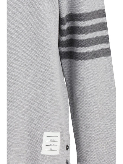 THOM BROWNE Piqué long-sleeve Polo