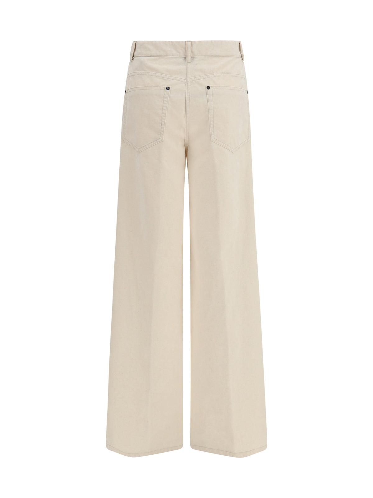 Forte_forte Wide leg Jeans in flocked denim - Ivory