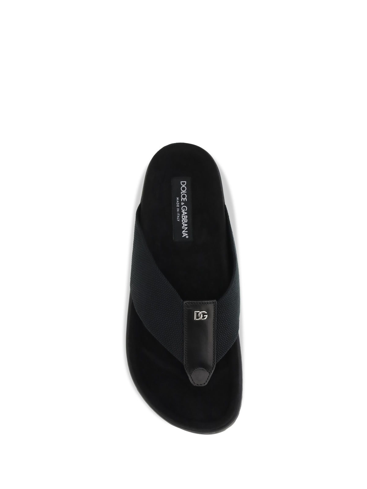 Dolce & Gabbana Logo thong Sandals - Black