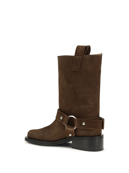 Ganni Suede biker Boots - Chicory Coffee