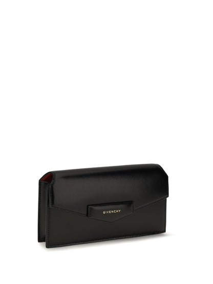 Givenchy Antigona Box leather pouch with chain - Black