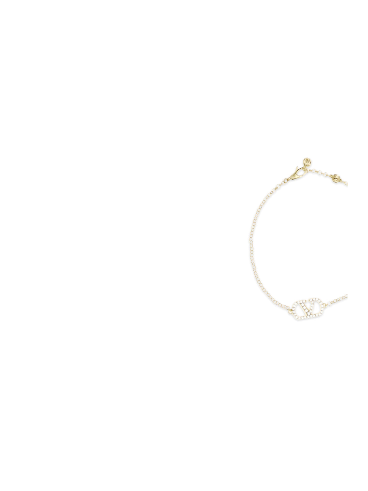Valentino Garavani VLogo Signature Bracelet in metal and Swarovski® crystals - Gold/Crystal