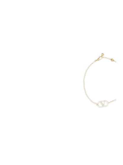 Valentino Garavani VLogo Signature Bracelet in metal and Swarovski® crystals - Gold/Crystal