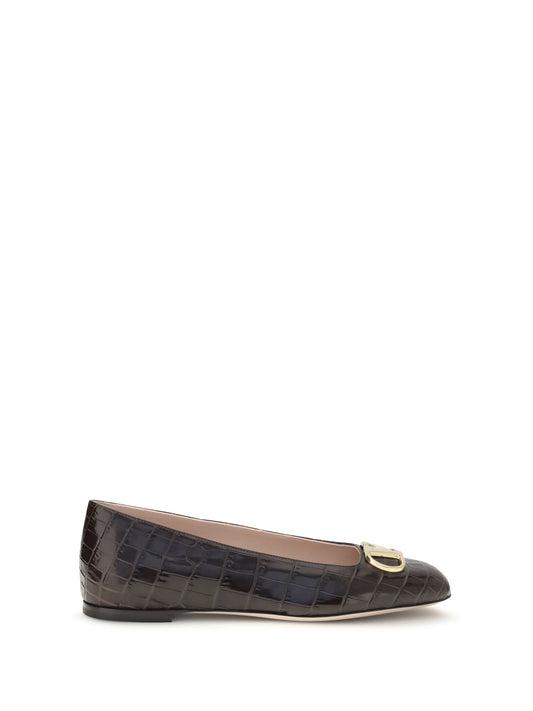 VALENTINO GARAVANI VLogo Signature croc-effect Ballerinas