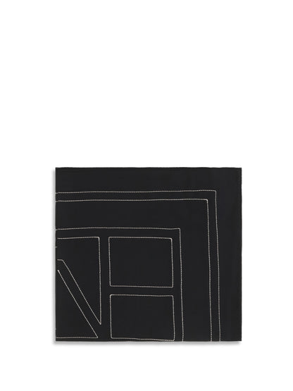 Toteme Silk Scarf with embroidery - Black