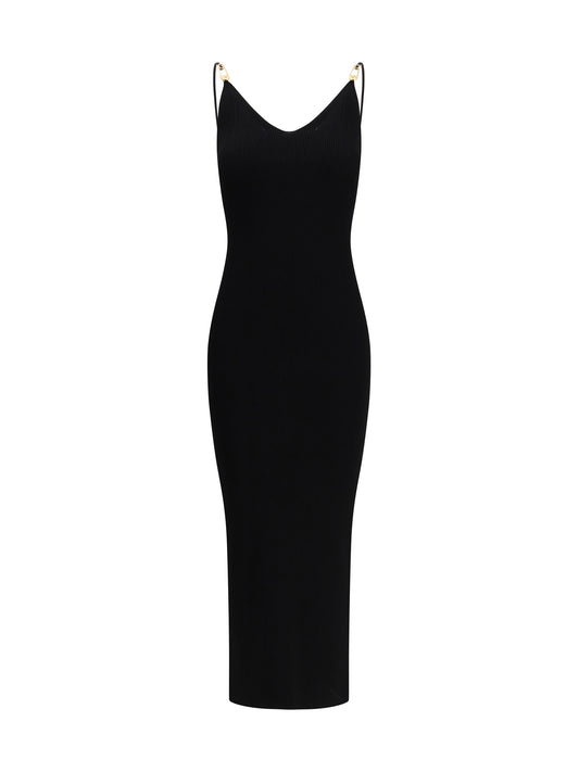 VERSACE Safety Pin Slip Midi Dress