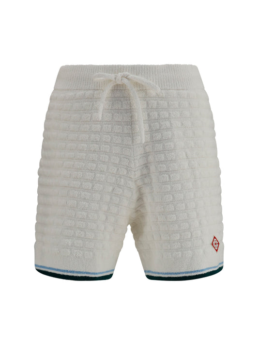 Casablanca Bouclé Tennis Shorts - White