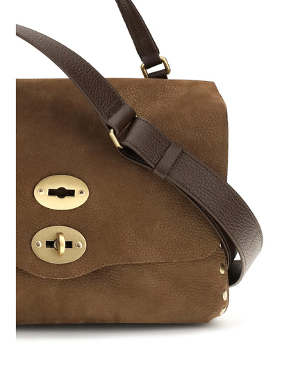 Zanellato Postina Jones suede Top Handle Bag - Brown Tartufo Di Norcia
