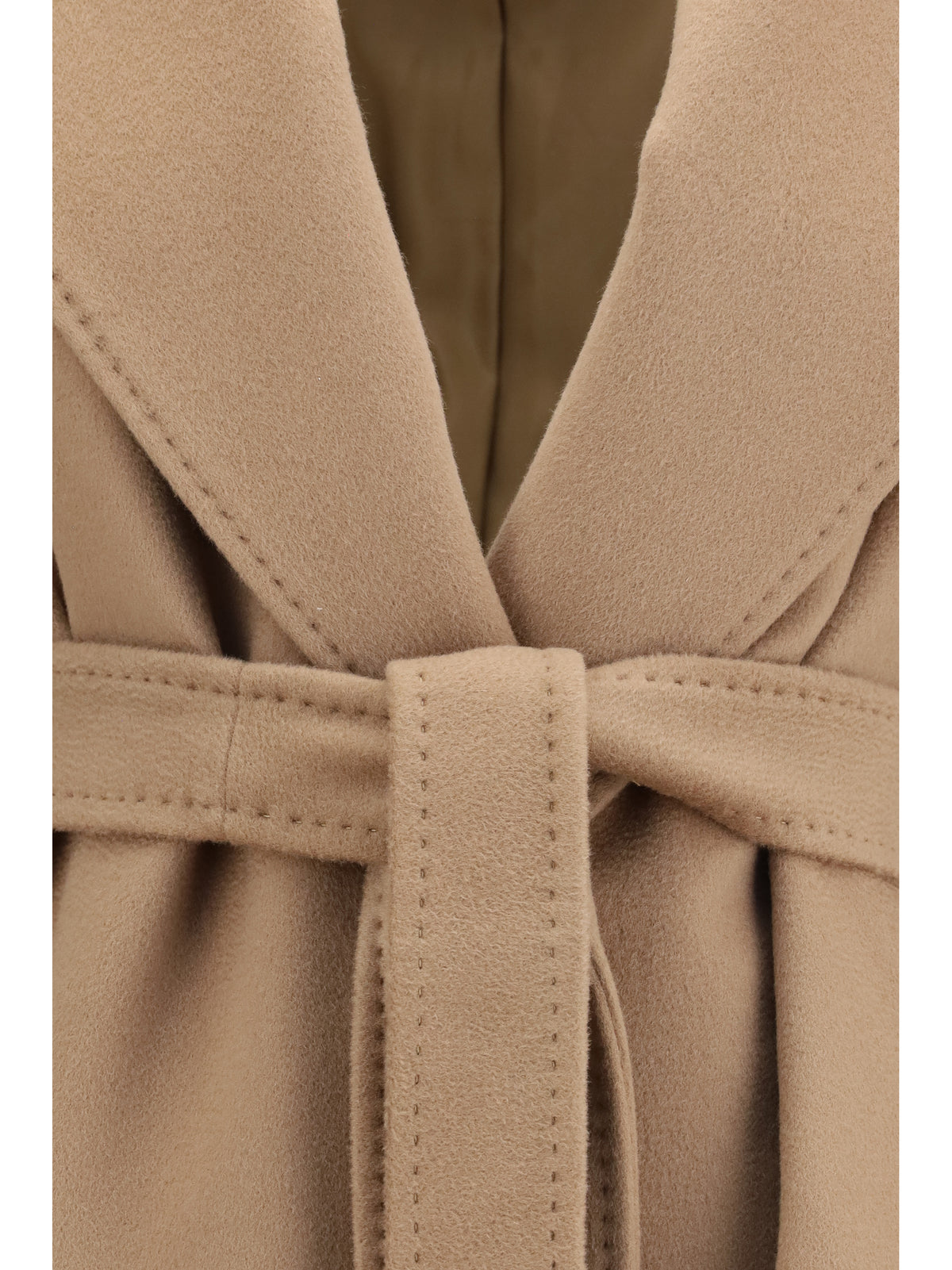 Max Mara Studio Wool Coat with peak lapels - Camel