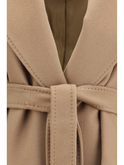 Max Mara Studio Wool Coat with peak lapels - Camel