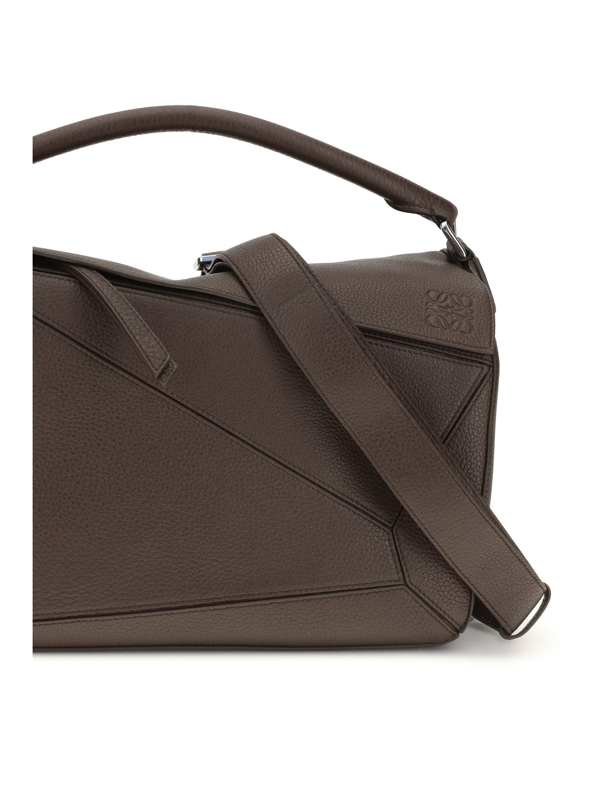 Loewe Large Puzzle Handbag in garnet calfskin - Chocolate