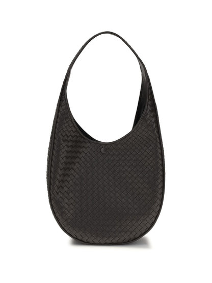 Bottega Veneta Small Ovetto Shoulder - Espresso-Brass V