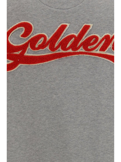 Golden Goose Oversized Crewneck Sweater with lettering on the back - Alluminium Melange Gray