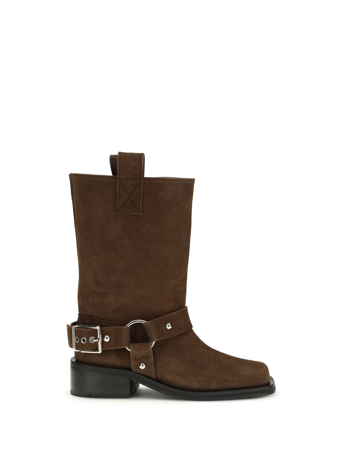 Ganni Suede biker Boots - Chicory Coffee