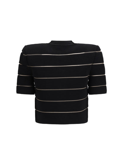 BALMAIN Short-sleeved buttoned Cardigan