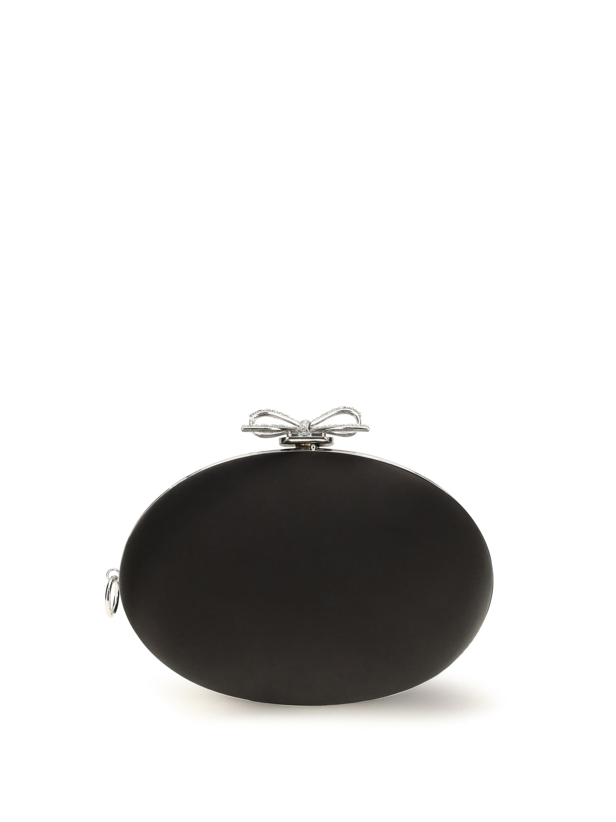 Self-Portrait Oval satin Clutch - Black