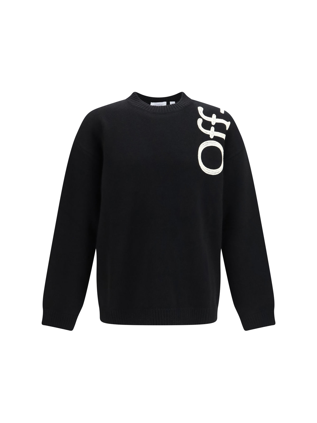 Off-White Vertical Bookish logo knit Crewneck - Black