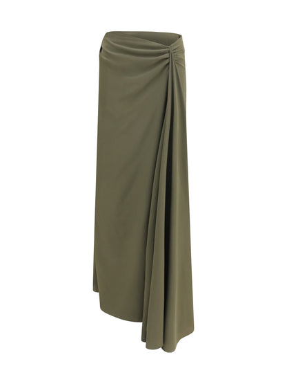 Alexander Mcqueen Draped long Skirt - Woodland Green