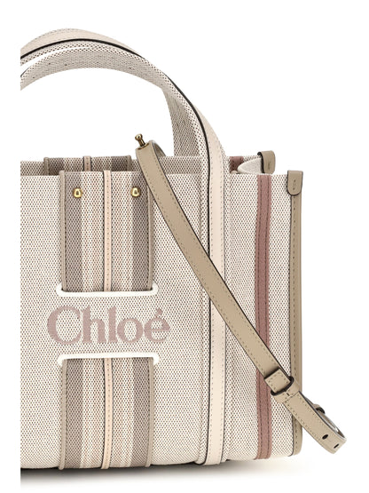 Chloé Small Woody Loop canvas Tote Bag - Nude