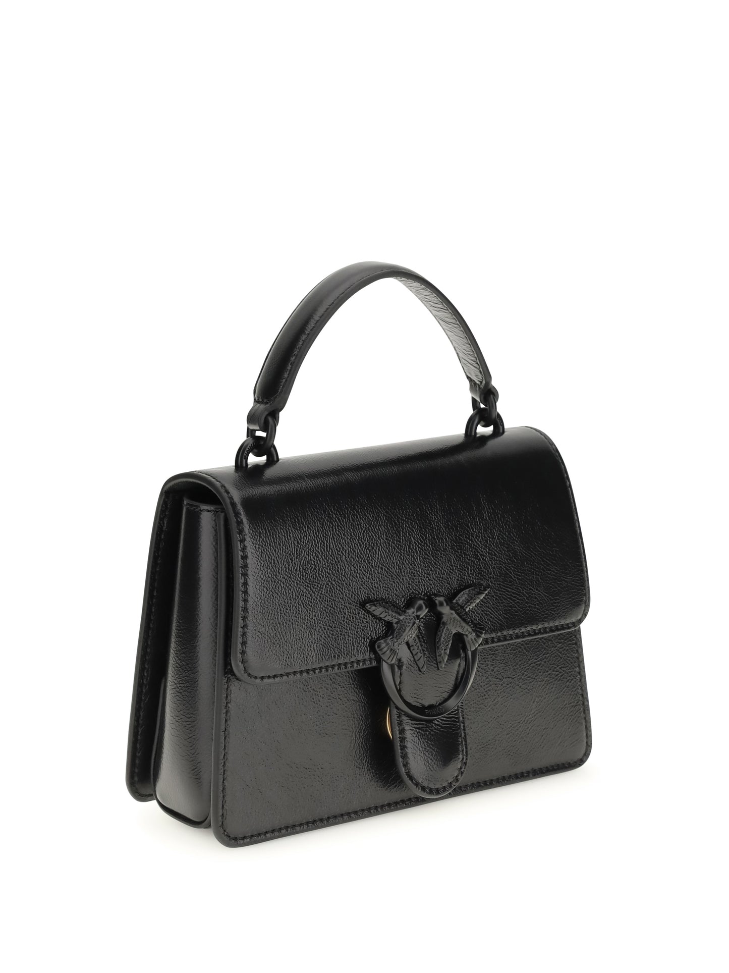 PINKO Shiny leather Love One Top mini Handbag