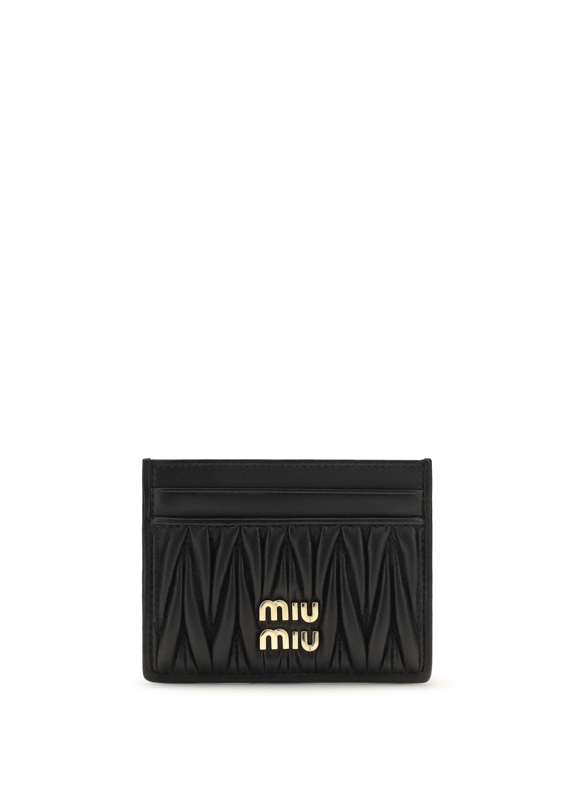 Miu Miu Matelassé nappa leather Card Holder - Black