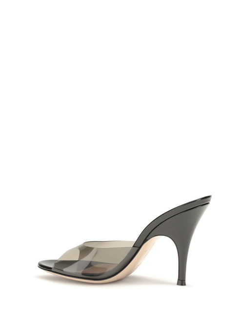 Gianvito Rossi Sofia Mule Sandals - Fume'+Black