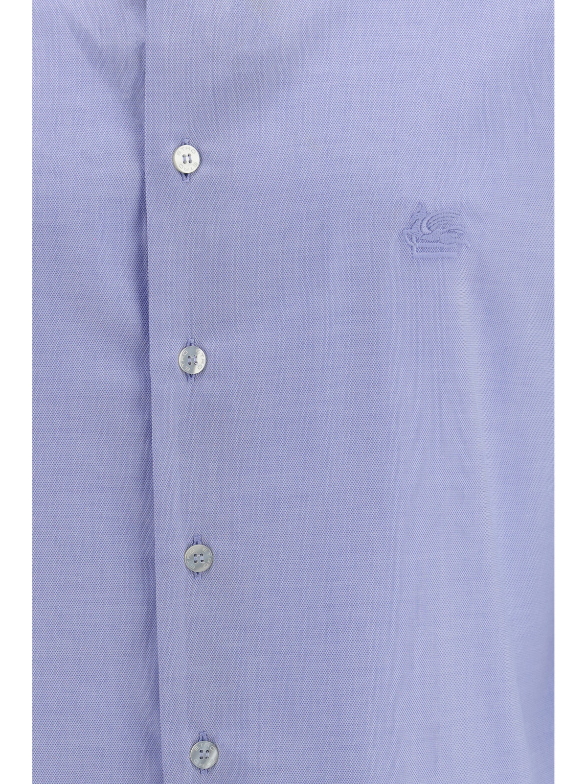 Etro Roma cotton Shirt with Pegaso logo - Light Blue
