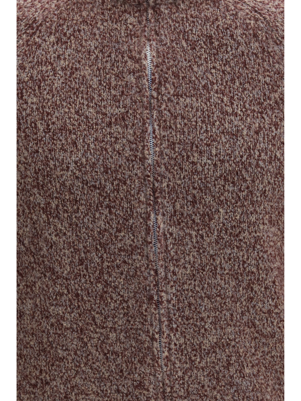 Brunello Cucinelli Mélange virgin wool, silk and cashmere zip Cardigan - Borgogna