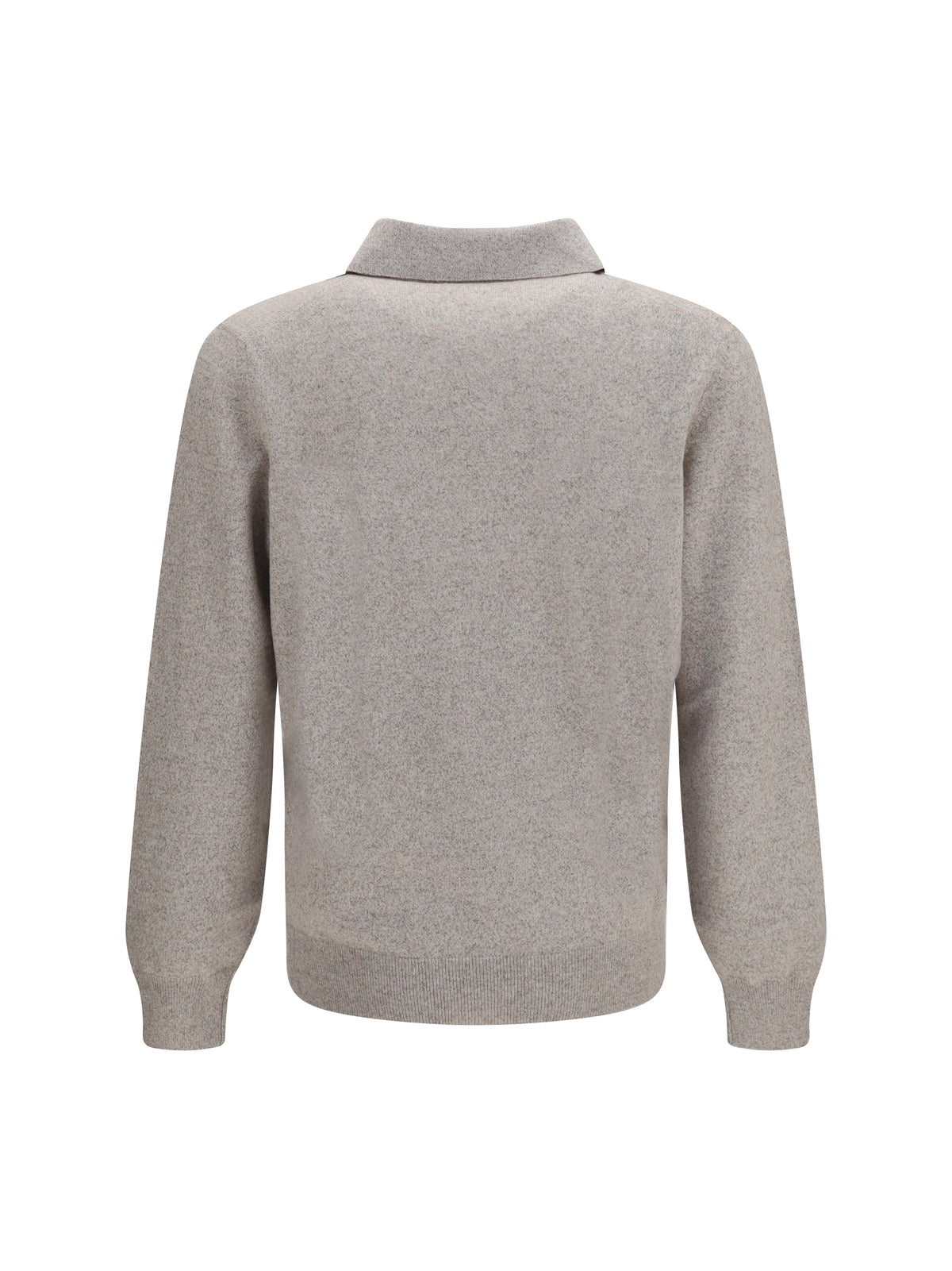 Brunello Cucinelli Mouliné cashmere knit Polo - Roccia+Ciottolo