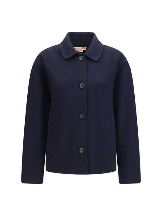 Marni Wool Jacket with logo embroidery - Ultramarine