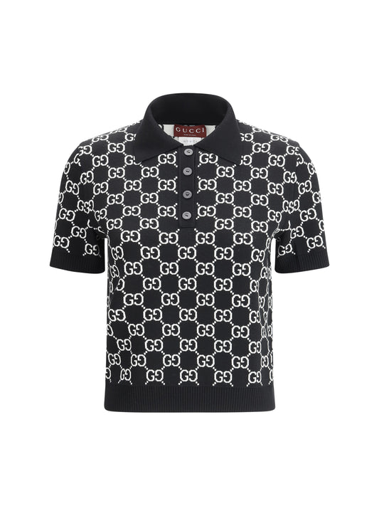 GUCCI GG wool jacquard Polo Top
