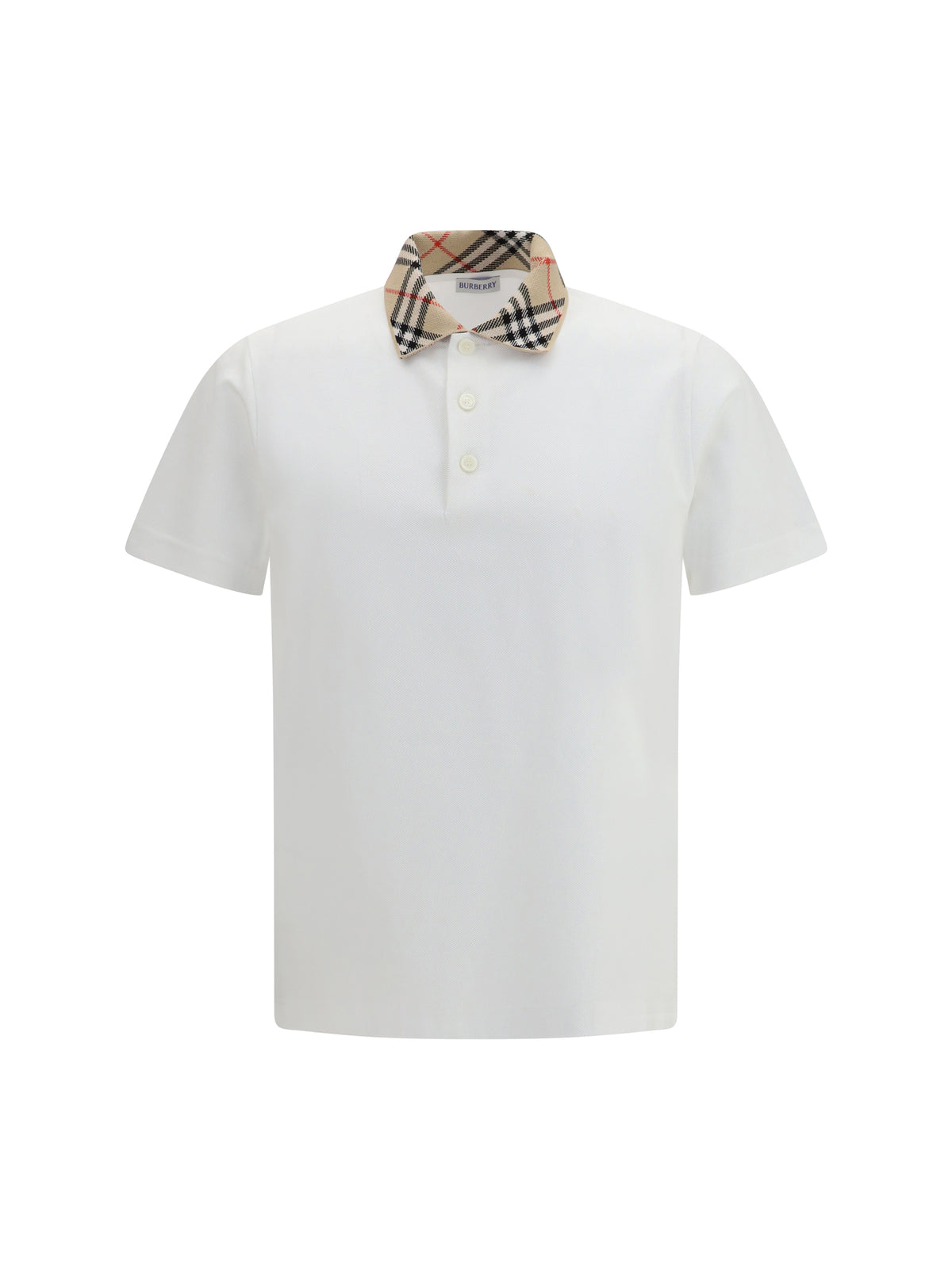 Burberry Cotton Check collar Polo - Chalk