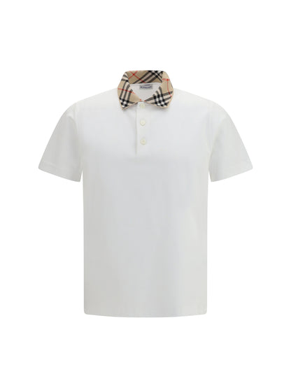 Burberry Cotton Check collar Polo - Chalk